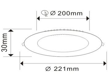 معدات البناء Unused 80 xLED Panel Recessed 18W - LED SMD - Round - 6500K (daylight).- 1440 Lumens - AC220-240V - IP20 - Life: 30,000 hours - Driver included - Dimensions: 220mm x 20mm - Mounting diameter: 200mm -: صور 3