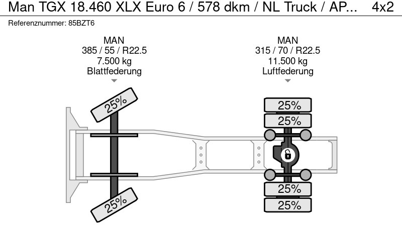 شاحنة جرار MAN TGX 18.460 XLX Euro 6 / 578 dkm / NL Truck / APK TUV 04-25: صور 20