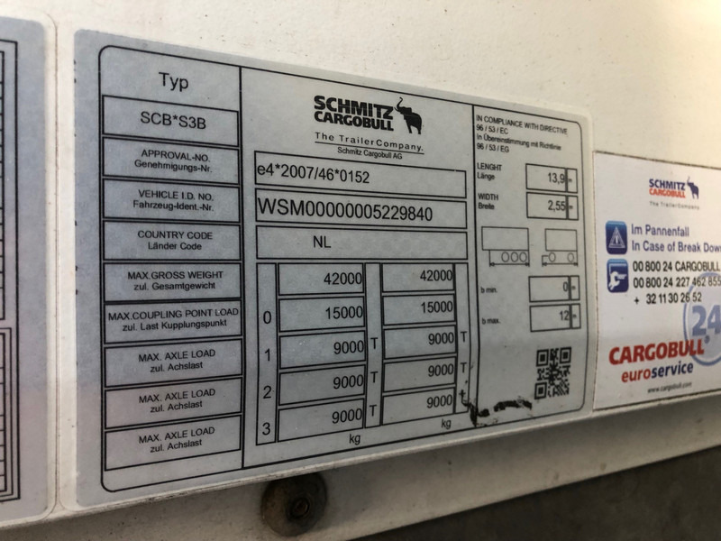 بصندوق مغلق نصف مقطورة Schmitz Cargobull SCB S3B / 3 as / 2x Liftas / Box / APK TUV 05-25: صور 13