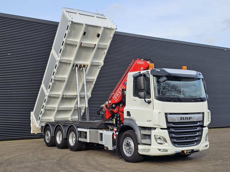 قلابات, شاحنة كرين DAF CF 530 8x4-4 / FASSI 27.5 t/m CRANE + TIPPER: صور 10