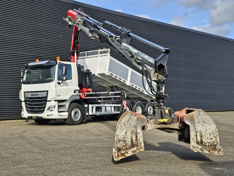 قلابات, شاحنة كرين DAF CF 530 8x4-4 / FASSI 27.5 t/m CRANE + TIPPER: صور 6