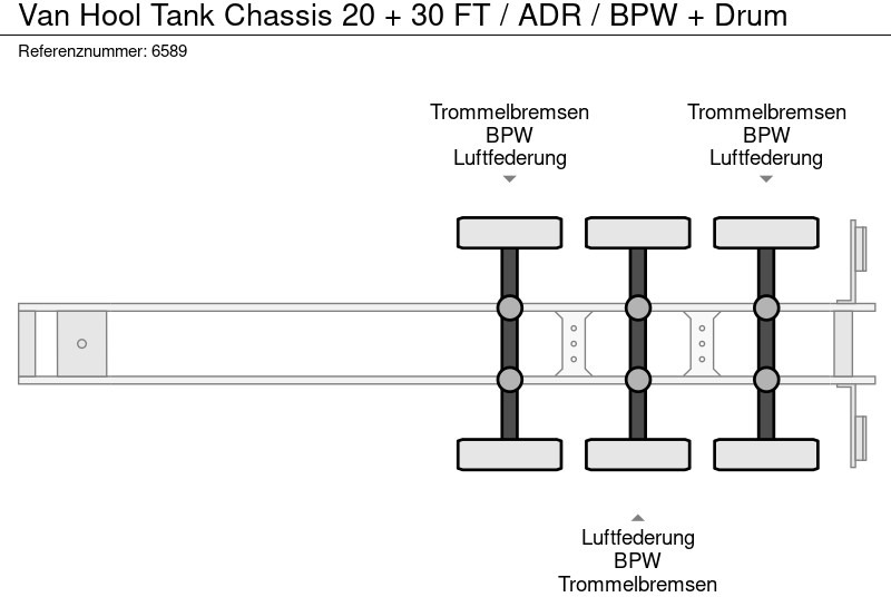 شاحنات الحاويات/ جسم علوي قابل للتغيير نصف مقطورة Van Hool Tank Chassis 20 + 30 FT / ADR / BPW + Drum: صور 9