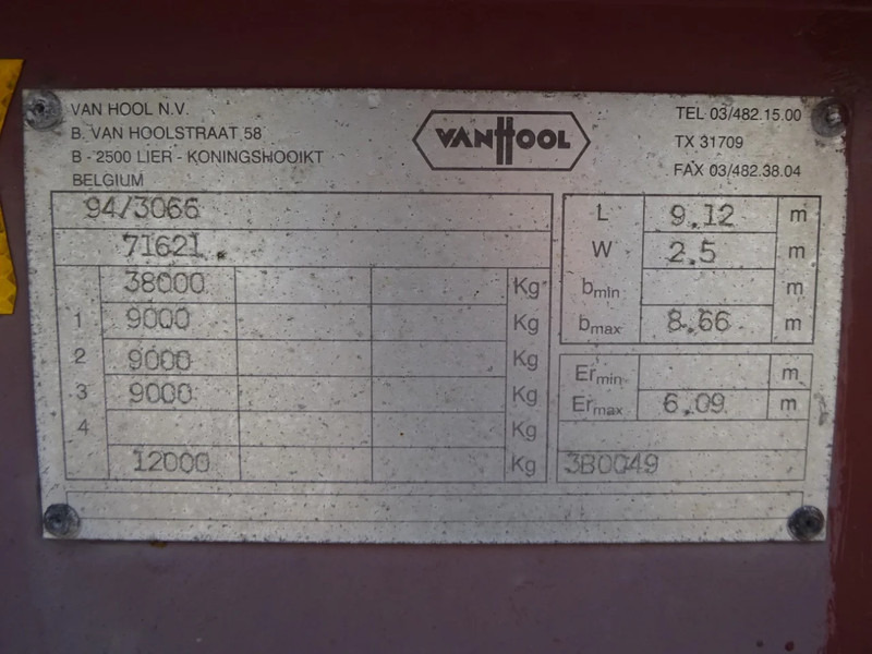 شاحنات الحاويات/ جسم علوي قابل للتغيير نصف مقطورة Van Hool Tank Chassis 20 + 30 FT / ADR / BPW + Drum: صور 8