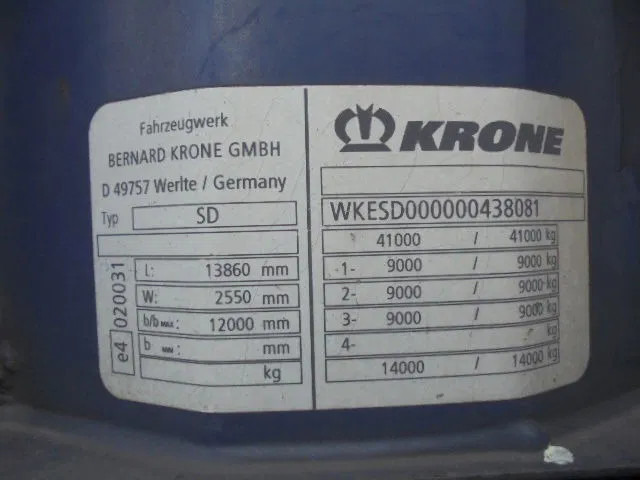 الخيمة نصف مقطورة Krone SD BPW DRUM: صور 6