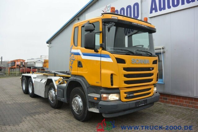 شاحنة ذات الخطاف Scania G 480 8x4 24 T Retarder Deutscher LKW: صور 11