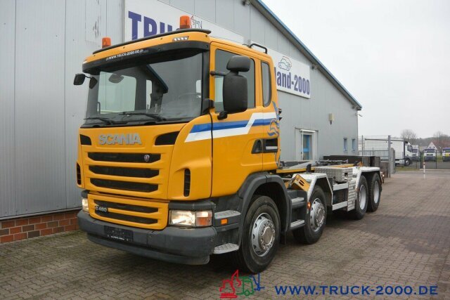 شاحنة ذات الخطاف Scania G 480 8x4 24 T Retarder Deutscher LKW: صور 9