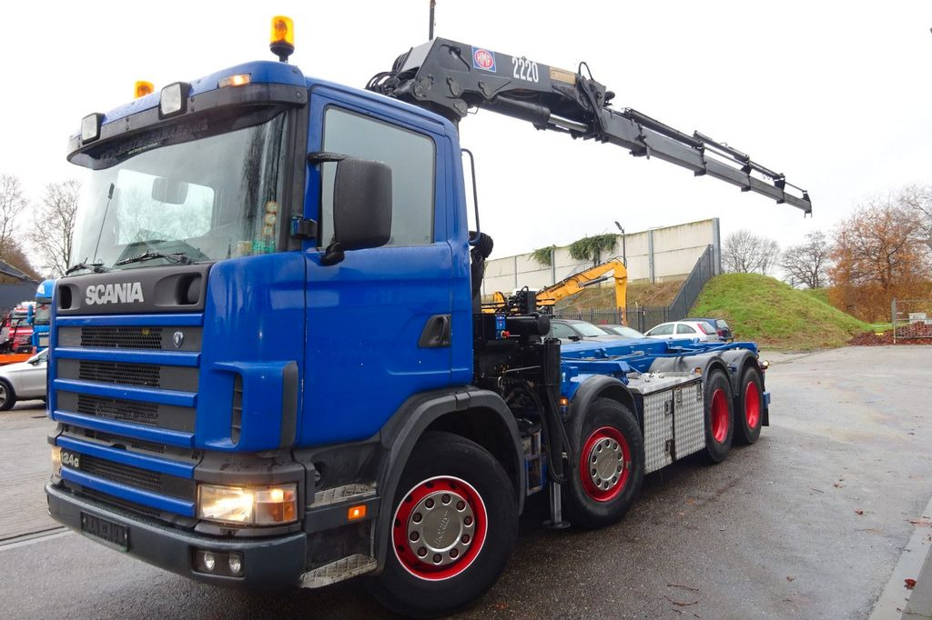 شاحنة كرين, قلابات Scania R 124G 420 8x2 Kran (2006)-Container- Kipper: صور 6