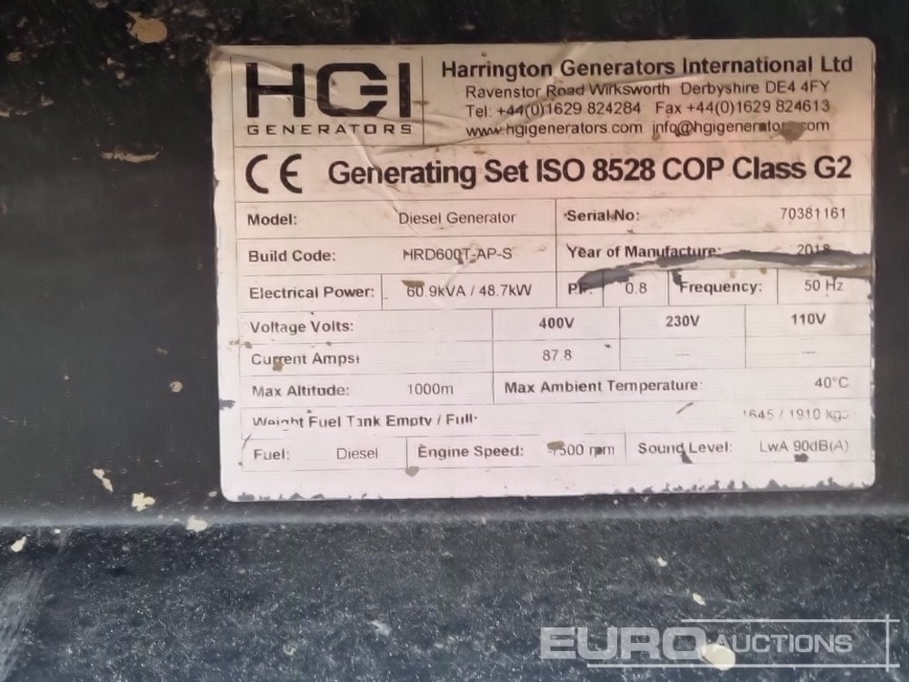 مجموعة المولدات 2018 HGI HRD600T: صور 25